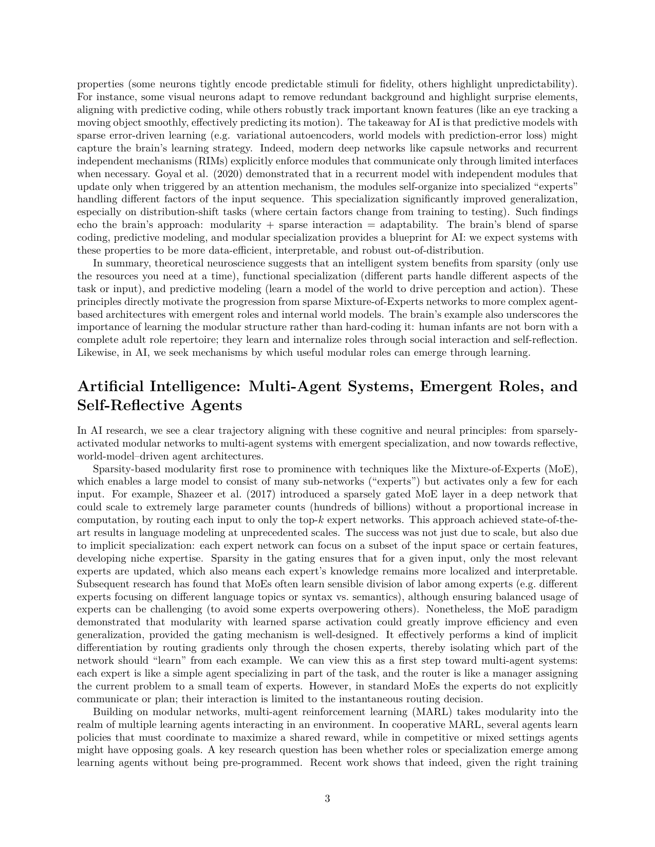 Progression from Sparsity-Based Modularity to Emergent Multi-Agent Roles - page 3