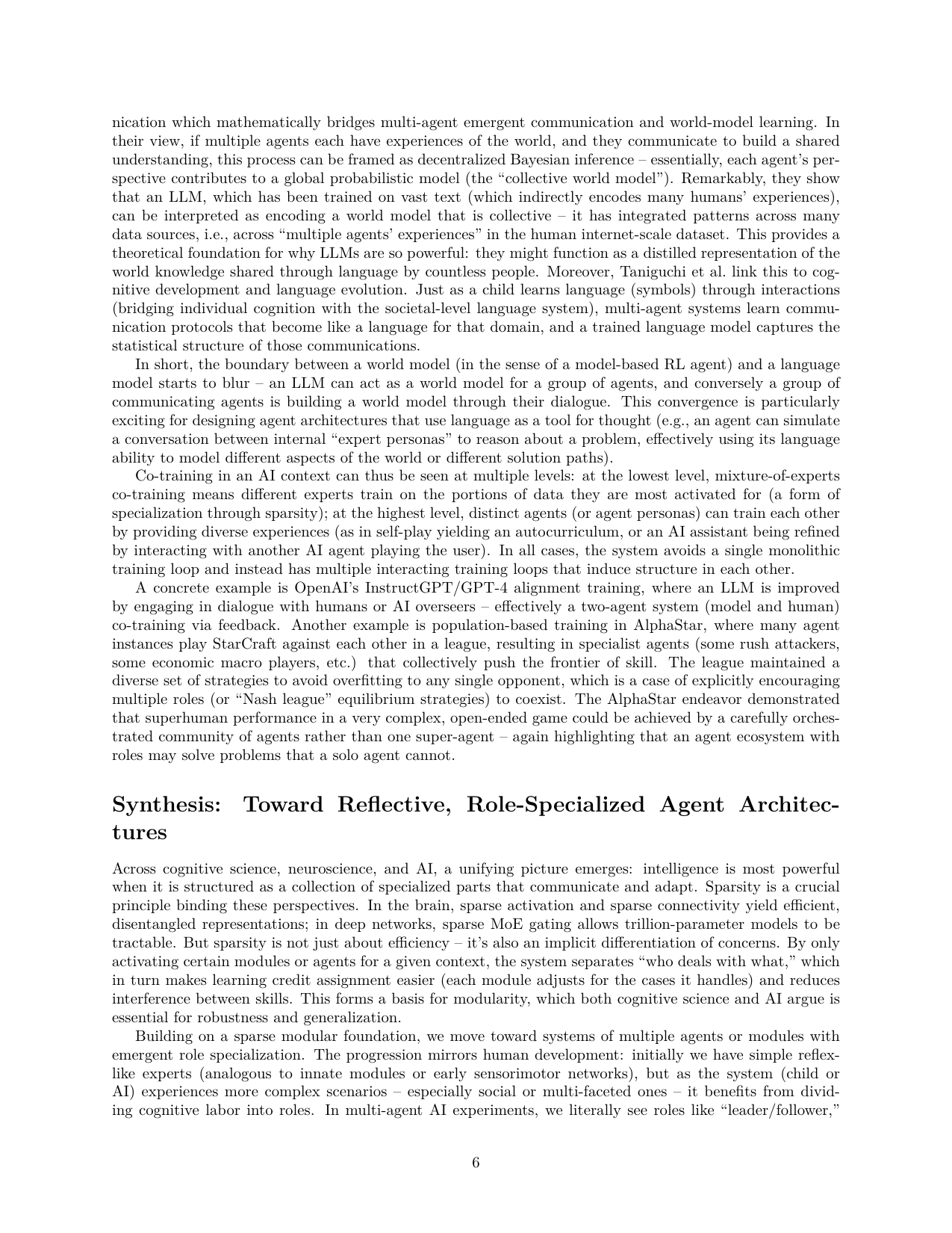 Progression from Sparsity-Based Modularity to Emergent Multi-Agent Roles - page 6